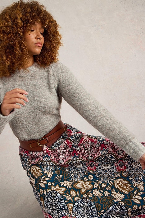 PAIGE PUFF SLEEVE JUMPER MID GREY 4