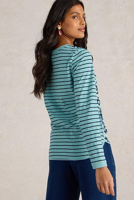 CLARA LS TEE BLUE MULTI 2