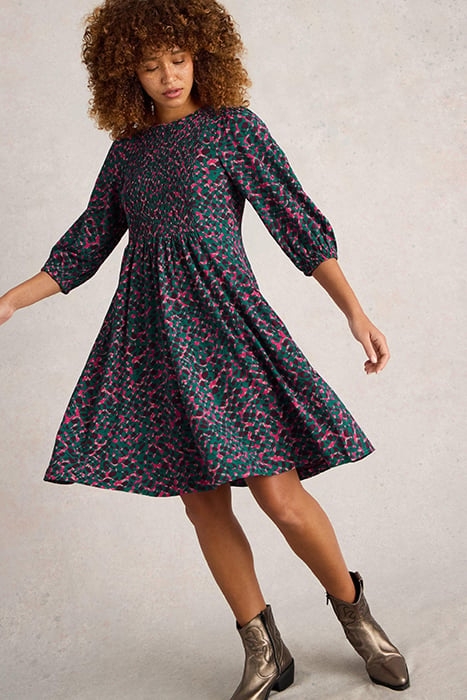 MAEVA JERSEY DRESS TEAL PRINT 3