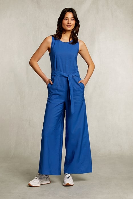 BLUE BELTED SLEEVELESS JUMPSUIT BLUE 1