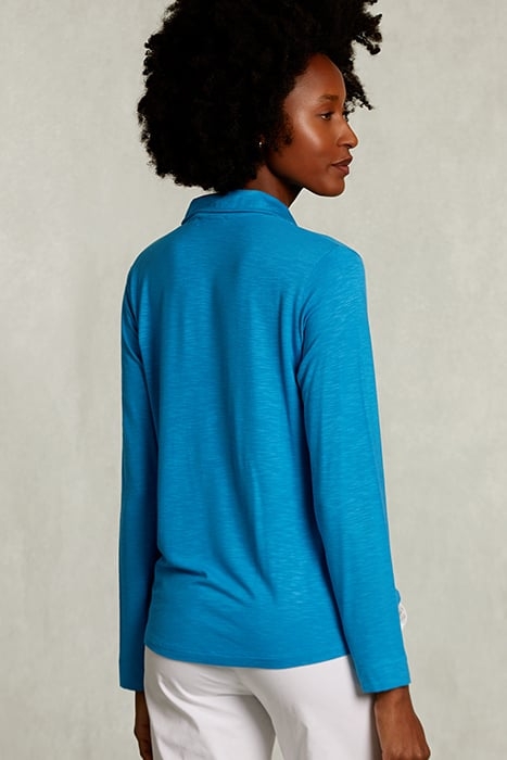 BLUE VISCOSE T-SHIRT WITH POCKET BLUE 2