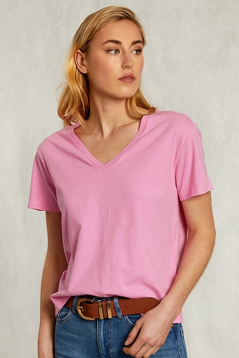 PINK BASIC V-NECK T-SHIRT PINK 1