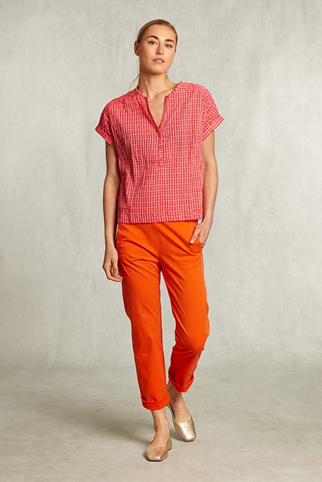 ORANGE COTTON PANTS ELASTIC WAIST ORANGE 3