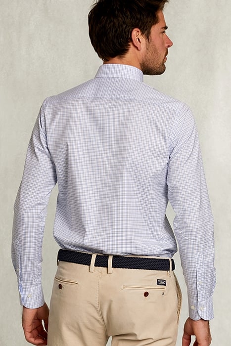 CUSTOM FIT CHECKED SHIRT WITH POCKET WHITE/BLUE BLUE 2