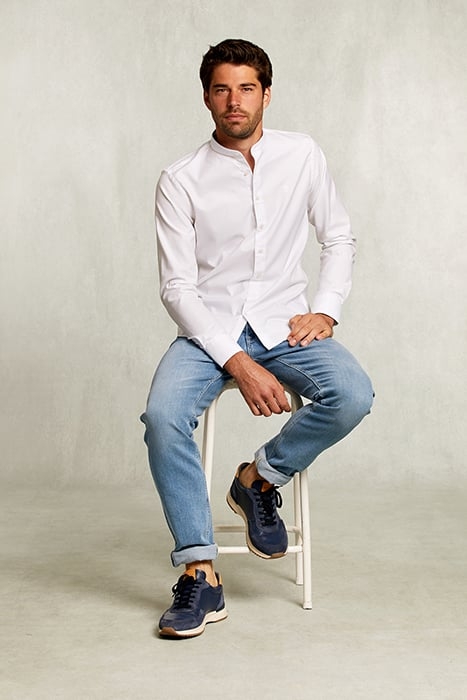 SLIM FIT UNI SHIRT HENLEY COLLAR WHITE WHITE 3