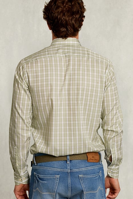 CUSTOM FIT CHECKED SHIRT GREEN/WHITE GREEN 2