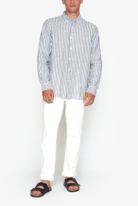 GREGSI LINEN STRIPE BLUE CAPTAIN 3