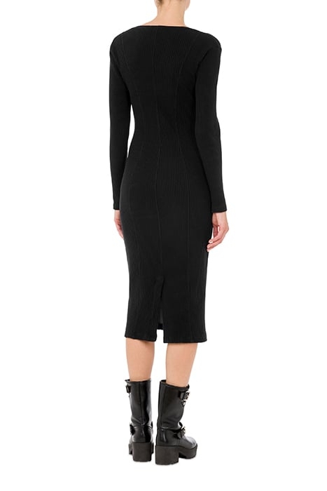 RECYCLED COTTON AND DENIM DRESS BLACK 2