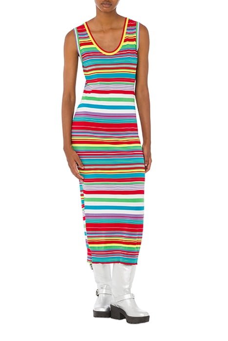 COLORFUL STRIPES STRETCH KNIT DRESS MULTICOLOR 1