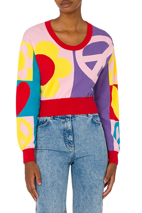 SYMBOLS COTTON CROPPED PULLOVER MULTICOLOR 1