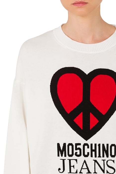 PEACE & LOVE COTTON SWEATER WHITE 4