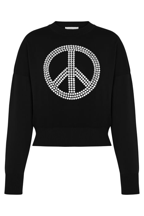 PEACE SYMBOL COTTON SWEATER BLACK 3