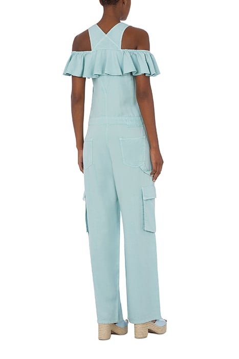 GARMENT-DYED LYOCELL DUNGAREES BLUE 2