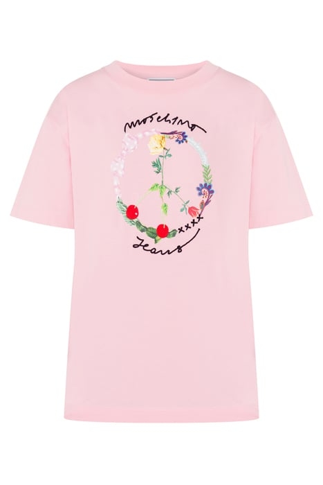 FLORAL PEACE SIGN T-SHIRT PINK 3