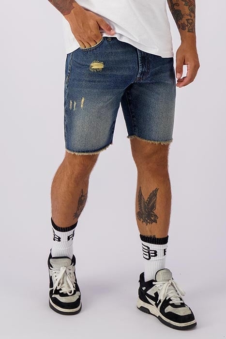 CUT OFF DENIM SHORTS DARK BLUE 1