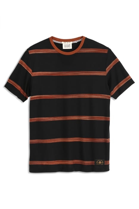 TEXTURED SPACEDYE STRIPE SS TEE BLACK 1