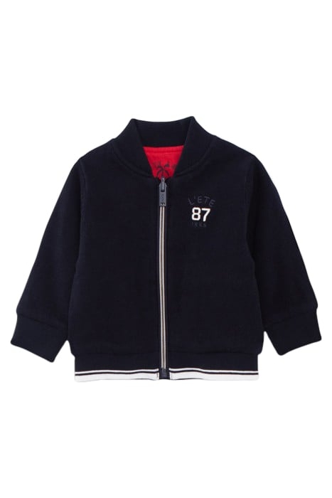 BABY BOYS' NAVY/RED REVERSIBLE CARDIGAN 3