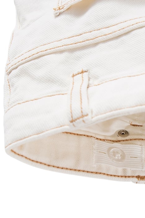 GIRLS’ ECRU UPCYCLED WIDE LEG JEANS WITH FRINGED CUFFS 6