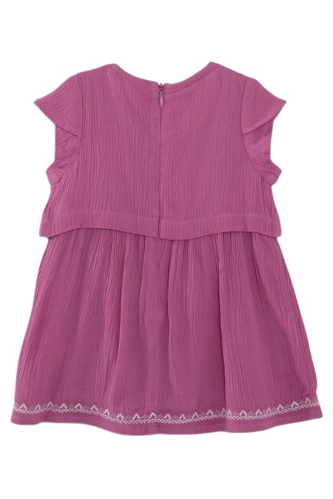 BABY GIRLS’ MAUVE CREPE DRESS WITH ETHNIC EMBROIDERY 2
