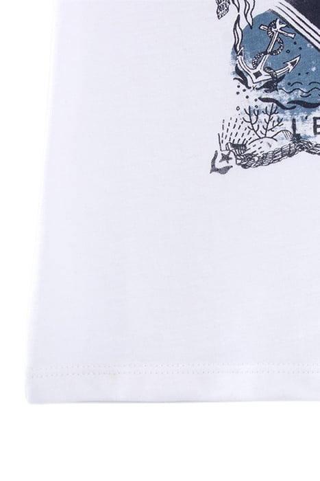 BOYS' WHITE ORGANIC COTTON T-SHIRT WITH TIGER-SAILOR IMAGE 5
