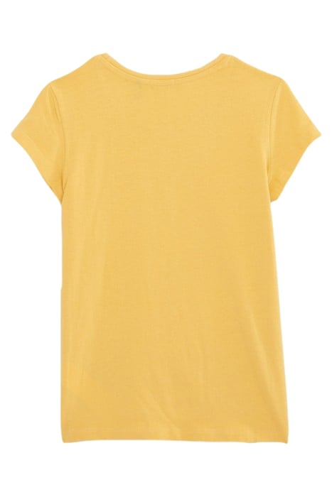 GIRLS' YELLOW ORGANIC COTTON T-SHIRT WITH GLITTERY HEART 2