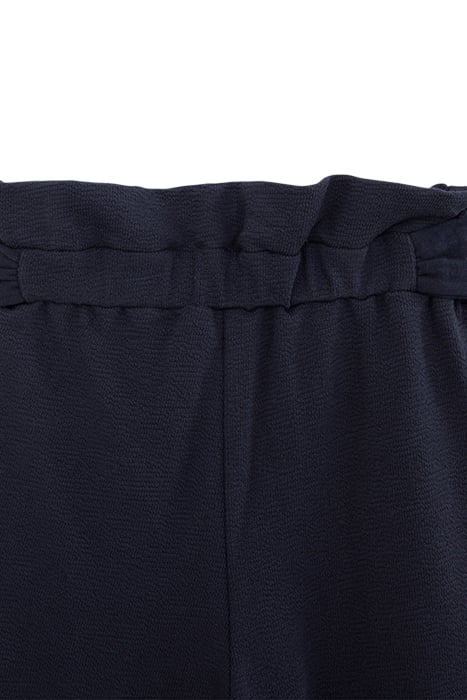 GIRLS' NAVY ORGANIC COTTON KNIT TROUSERS WITH BELT TO TIE 4