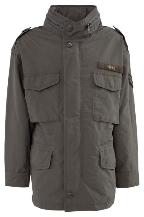 BOYS’ KHAKI NYLON PARKA WITH PRINT ON BACK 1