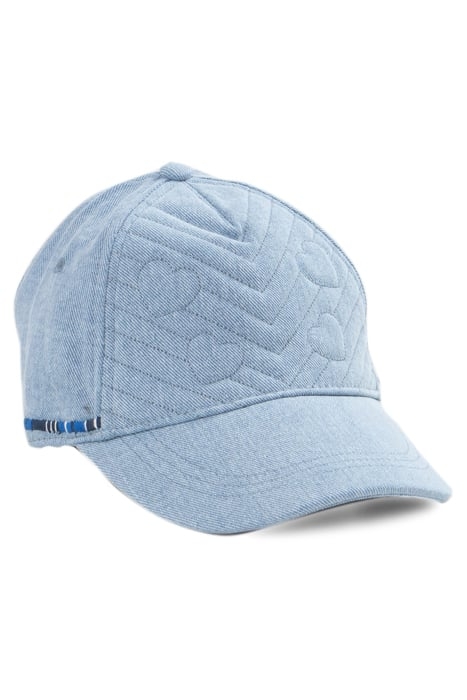 GIRLS’ BLUE LYOCELL® CAP WITH QUILTED HEARTS 1