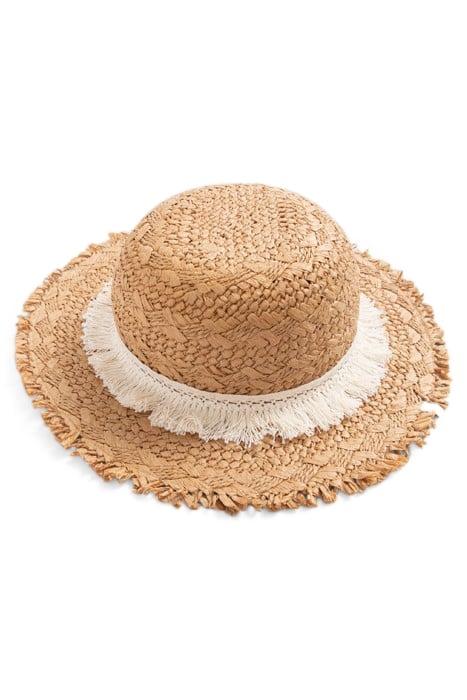 GIRLS’ BEIGE RAFFIA-STYLE HAT WITH LACE BRAID 2
