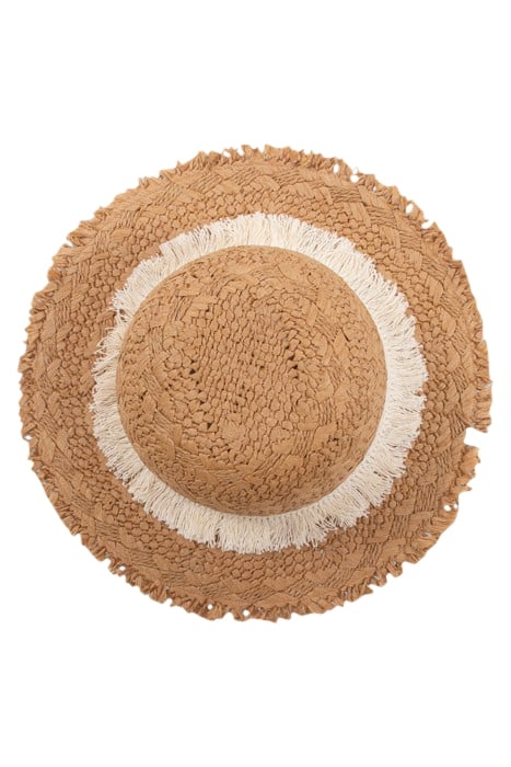 GIRLS’ BEIGE RAFFIA-STYLE HAT WITH LACE BRAID 3