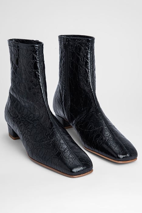 ESTE BOOT BLACK CIRCULAR CROCO EMBOSSED LEATHER BLACK 2