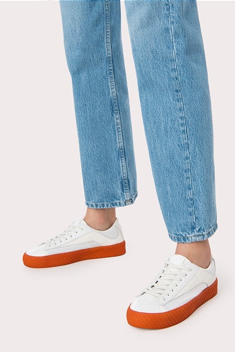 RODINA TANGERINE ON WHITE GRAINED LEATHER TANGERINE ON WHITE 2