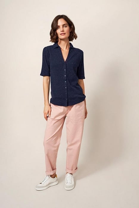 ROSIE RIB HALF SLEEVE DARK NAVY 1