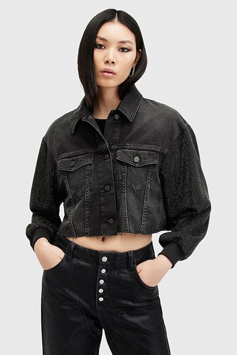 ANDERS EMB SHACKET WASHED BLACK 1