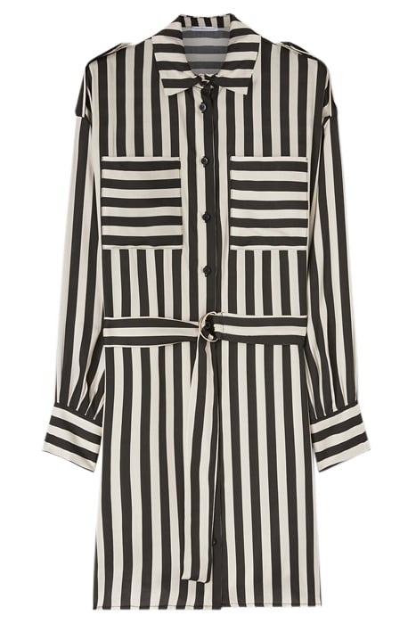 STRIPED CHEMISIER DRESS BLACK 3