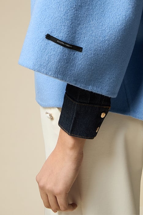 WOOL BLEND CLOTH CAPE BLUE 4