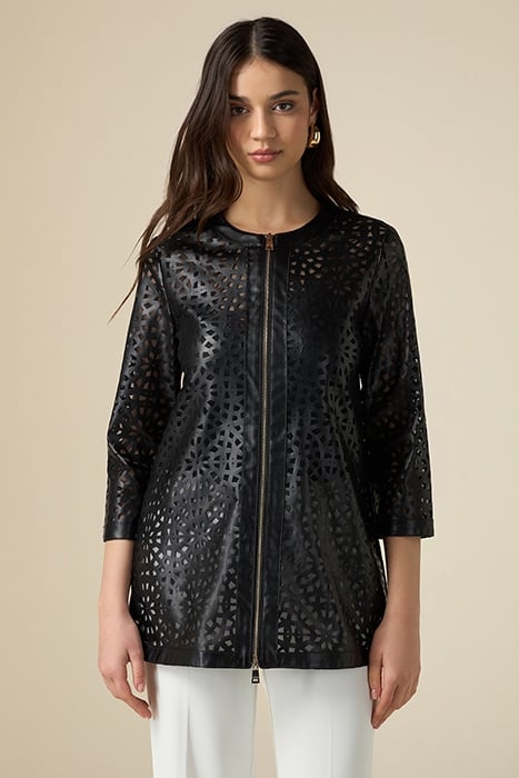 OPENWORK FABRIC PEA COAT BLACK 1