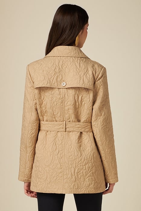 MATELASSÉ MIDI TRENCH COAT NATURAL 2
