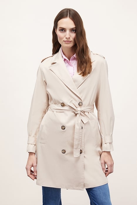 SHORT DOUBLE-BREASTED TRENCH COAT BEIGE 1