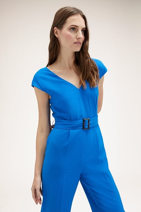 FLOWING LONG JUMPSUIT WITH BELT BLUE 4