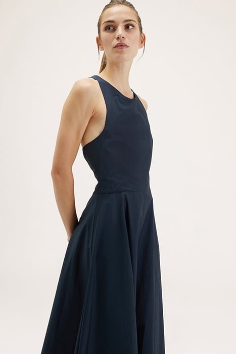 LONG DRESS WITH BACK CROSSOVER BLUE 5