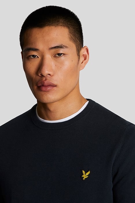 COTTON CREW NECK JUMPER DARK NAVY 5