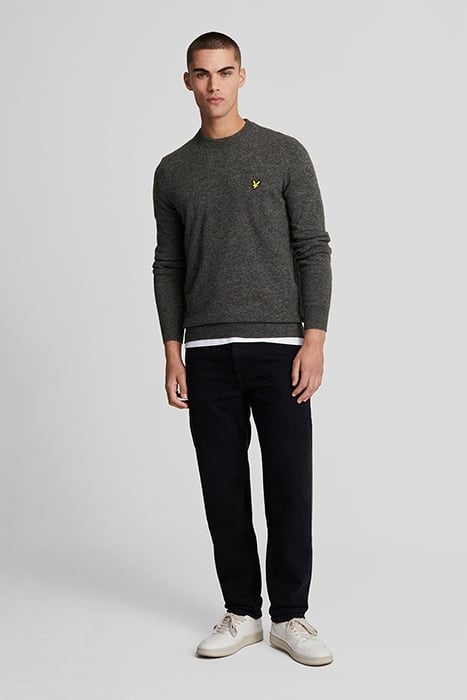 LAMBSWOOL BLEND CREW NECK JUMPER GUNMETAL MARL 3