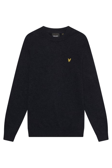 LAMBSWOOL BLEND CREW NECK JUMPER DARK NAVY MARL 4