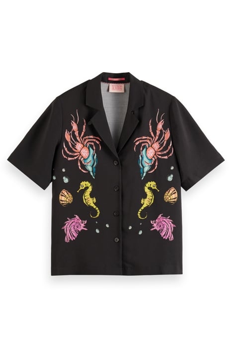 CAMPSHIRT WITH PLACEMENT PRINT EVENING BLACK 1