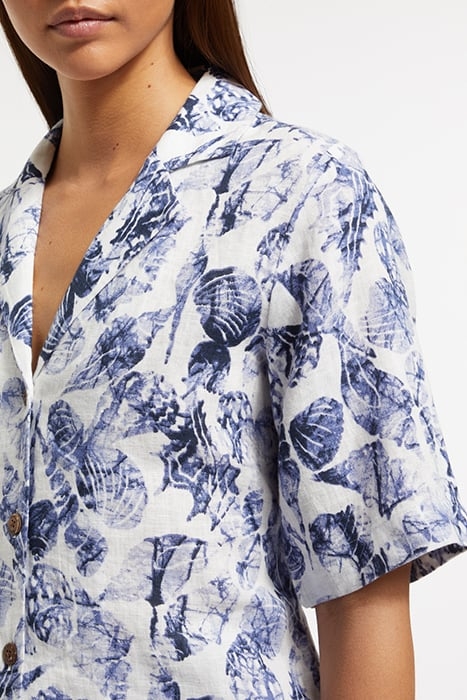 CAMP SHIRT IN LINEN SHELL BATIK BLUE 6