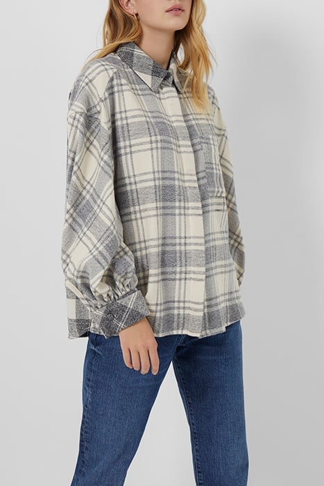 ARLA FLANNEL BALOON SLV SHIRT CLASSIC CREAM MULTI 1