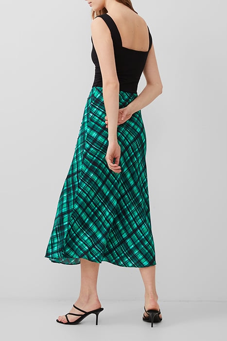 DANI CHECK DELPHINE SKIRT JELLY BEAN/FOREST 2