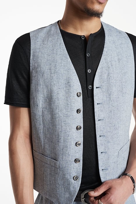 BUTTON FRONT VEST DUSTED BLUE 3