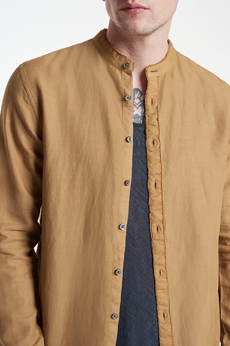 SLIM FIT BAND COLLAR BROWN SUGAR 3